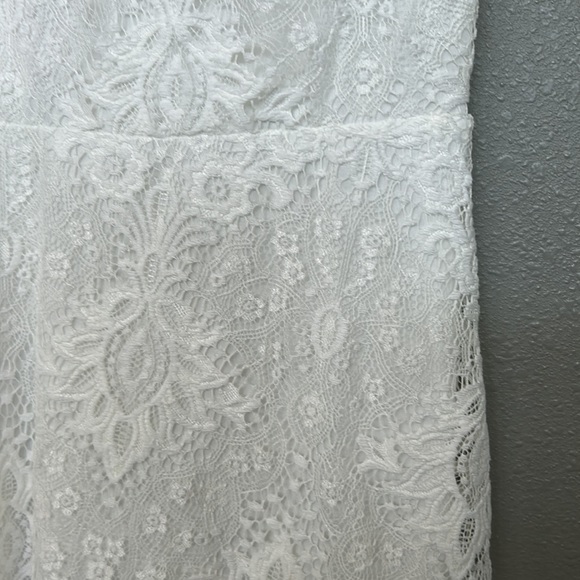 NWT Chaps White Lace Short Sleeve Dress Size 12 - Picture 6 of 10